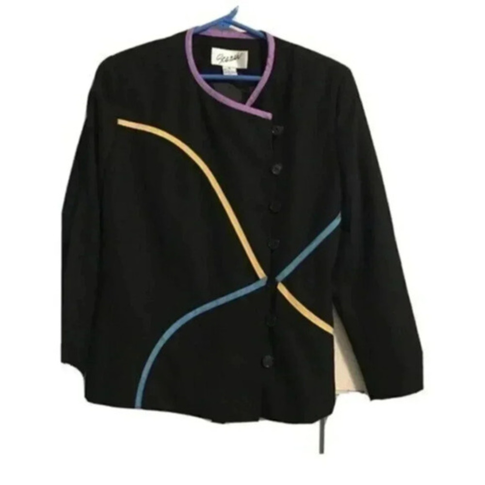 scaasi jacket Size 8 color black bust 34 length 25